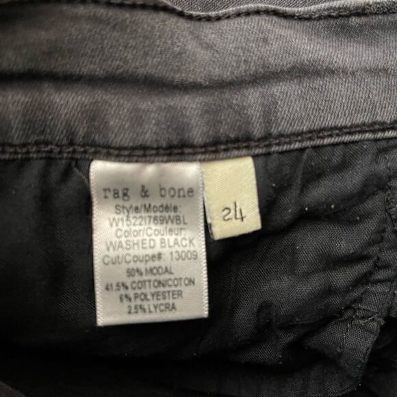Women’s Rag & Bone Zipper ‘Washed Black’ Jeans size 24.  Great condition! - Picture 4 of 7